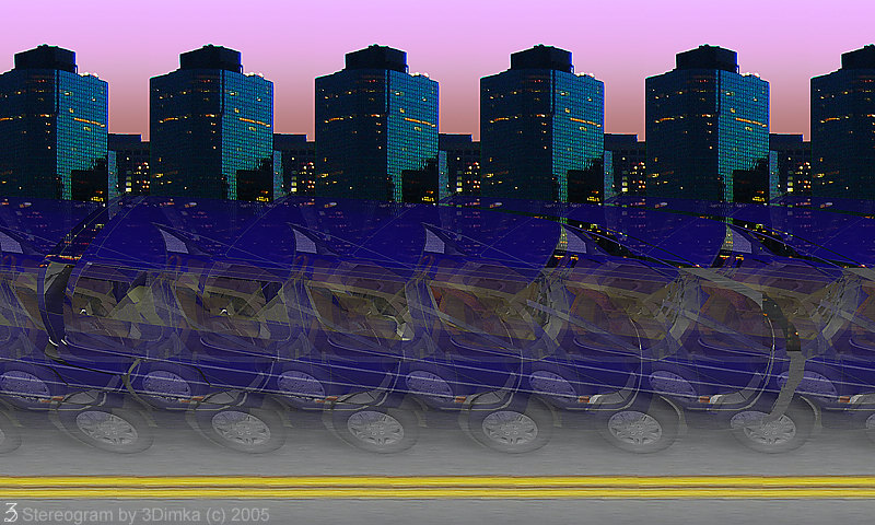 Stereogram by 3Dimka: Lumina. Tags: car, shevy lumina,minivan,city, new yourk, nyc, street, road, hidden 3D picture (SIRDS)