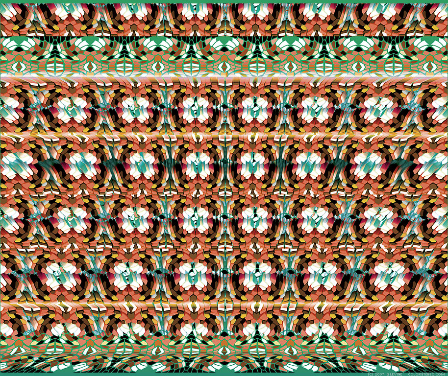 Stereogram by Gene Levine: Deco Balconies. Tags: , hidden 3D picture (SIRDS)