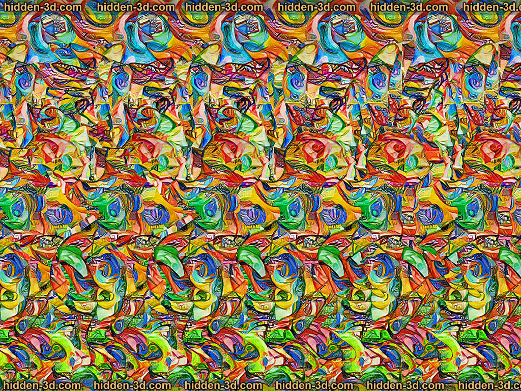 Stereogram by 3Dimka: Flying Lawn Mower. Tags: rabbit bunny wings flying, hidden 3D picture (SIRDS)