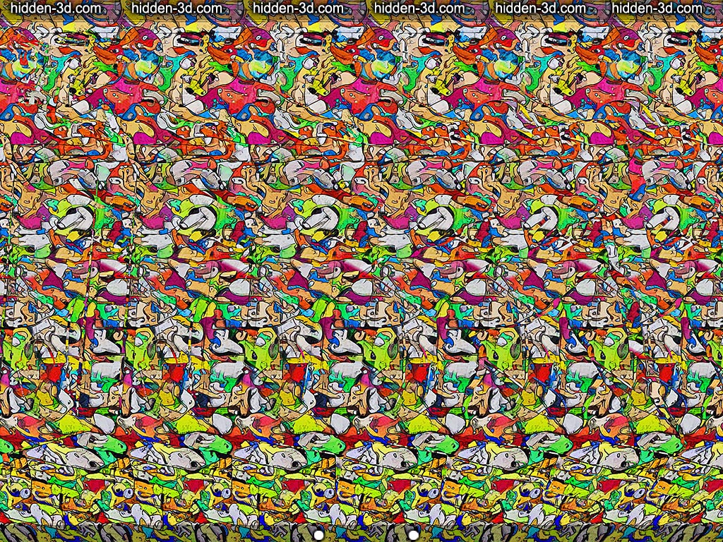 Stereogram by 3Dimka: Big hit. Tags: fight martial arts comic freak girl karate kick guy muscles huge, hidden 3D picture (SIRDS)